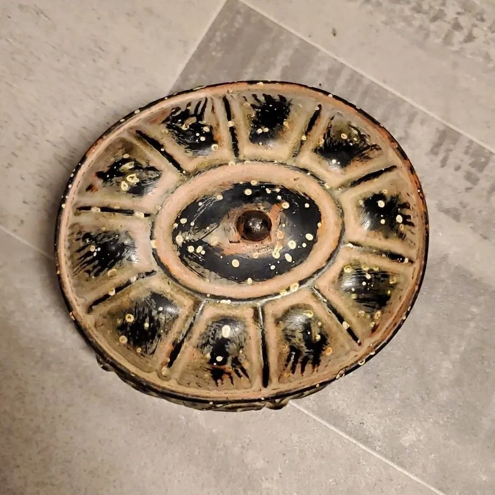 Oval Metal Distressed Trinket Box